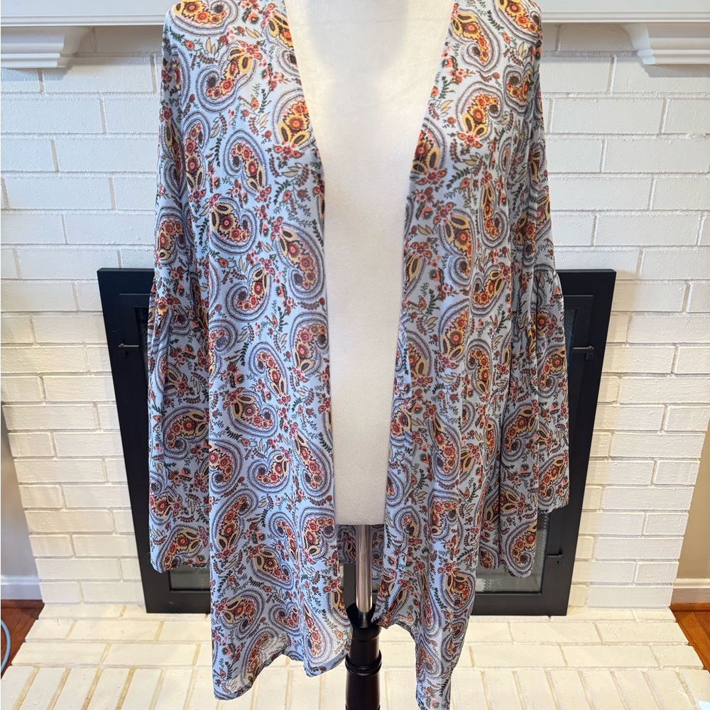 #9 Gorgeous Umgee Paisley Open Front Kimono Bell Sleeves Size S/M